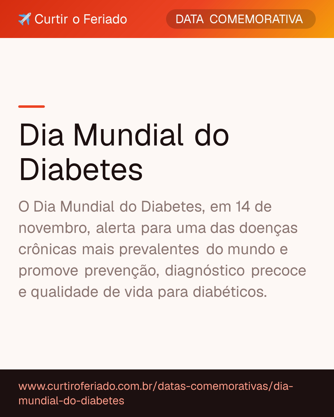 Dia Mundial do Diabetes — Curtir o Feriado (https://www.curtiroferiado.com.br/datas-comemorativas/dia-mundial-do-diabetes)
