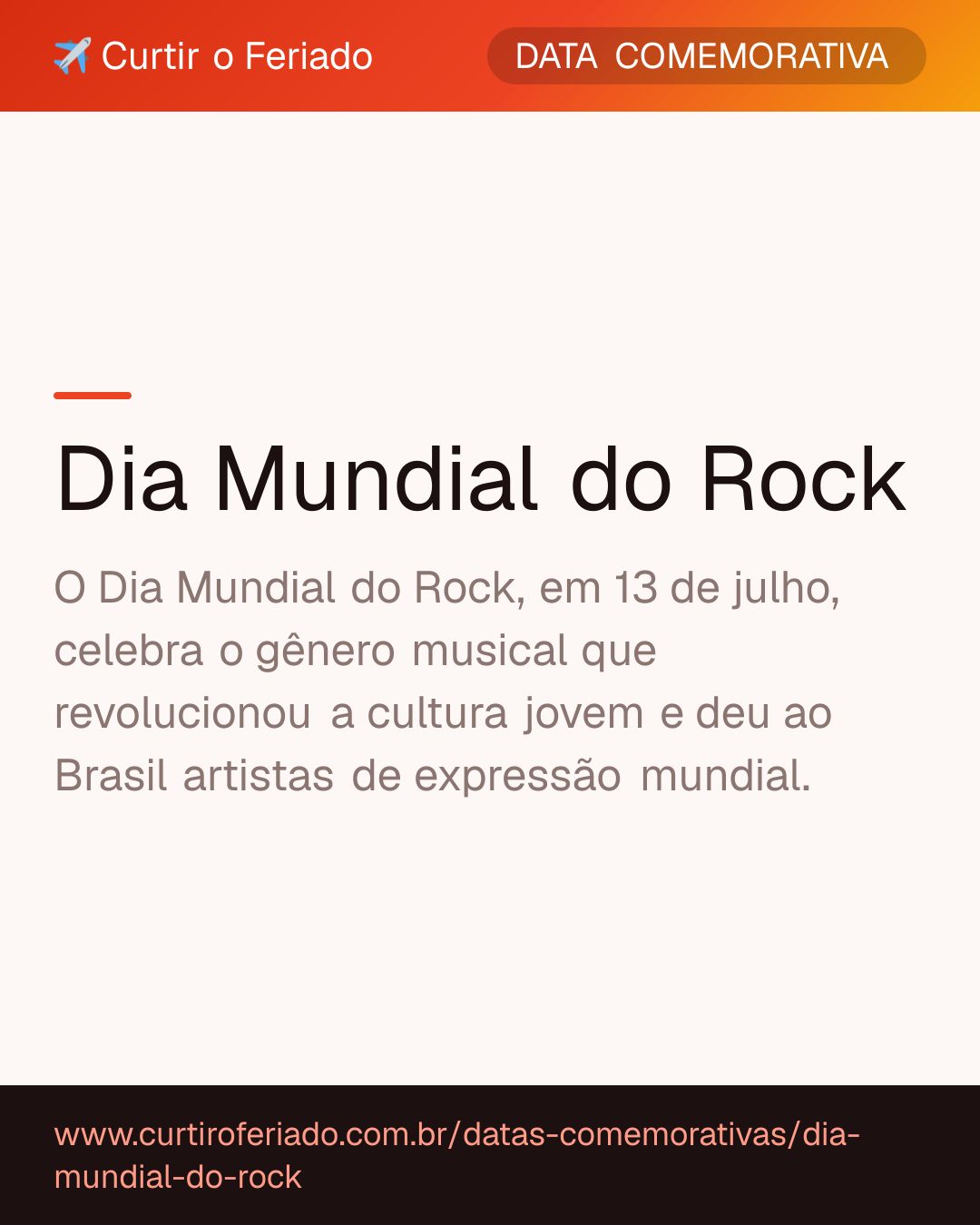 Dia Mundial do Rock — Curtir o Feriado (https://www.curtiroferiado.com.br/datas-comemorativas/dia-mundial-do-rock)