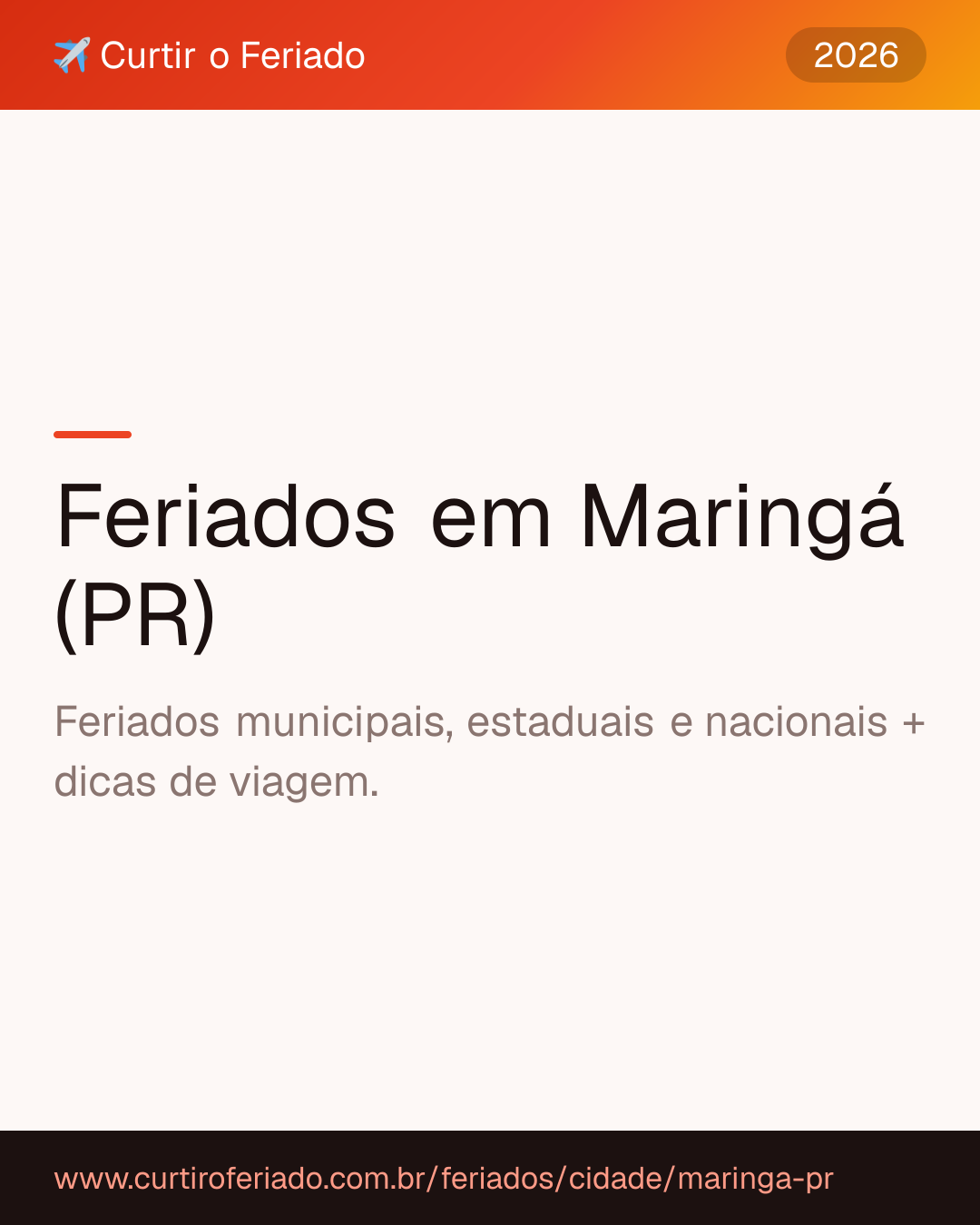 Feriados em Maringá (PR) — Curtir o Feriado (https://www.curtiroferiado.com.br/feriados/cidade/maringa-pr)