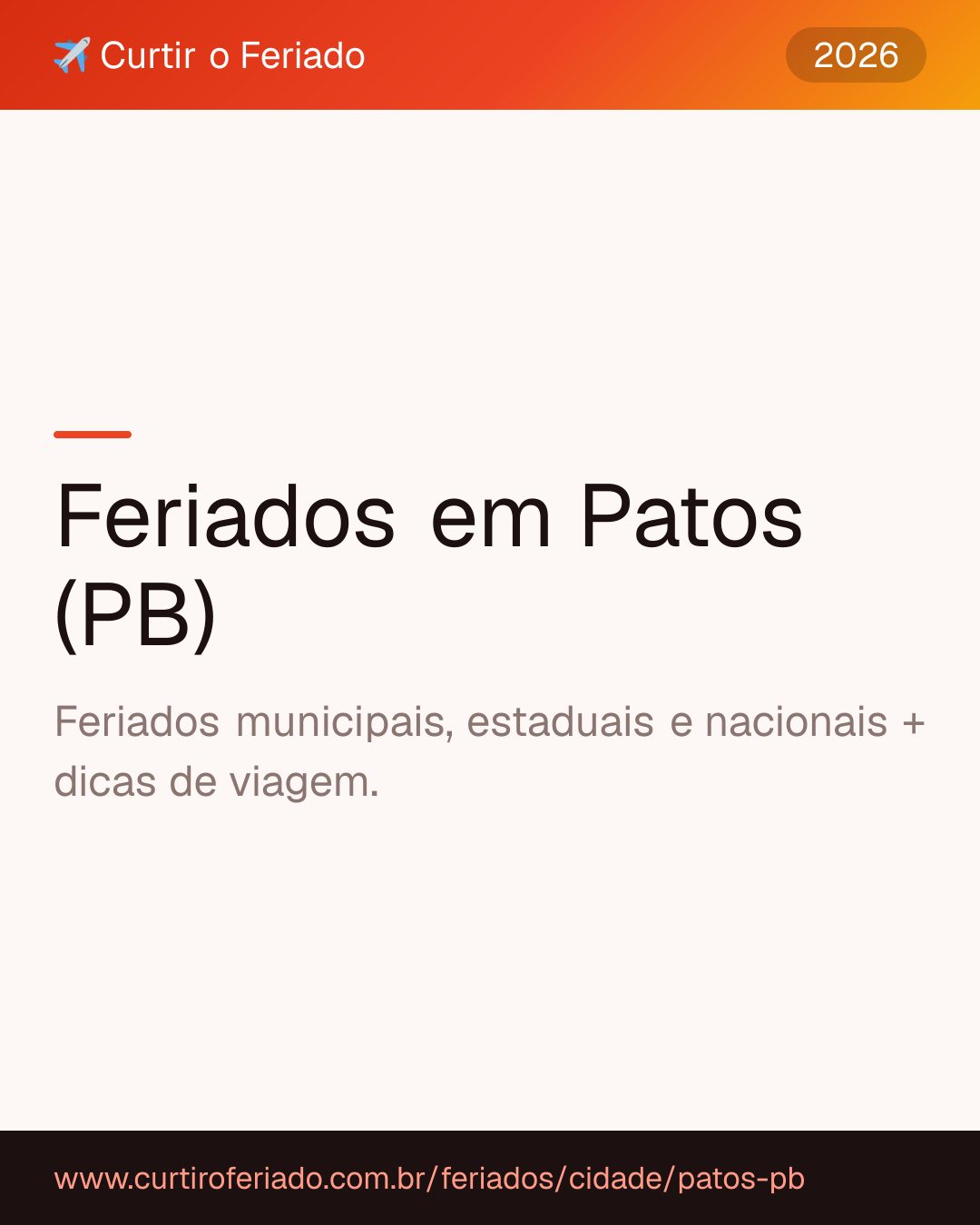 Feriados em Patos (PB) — Curtir o Feriado (https://www.curtiroferiado.com.br/feriados/cidade/patos-pb)