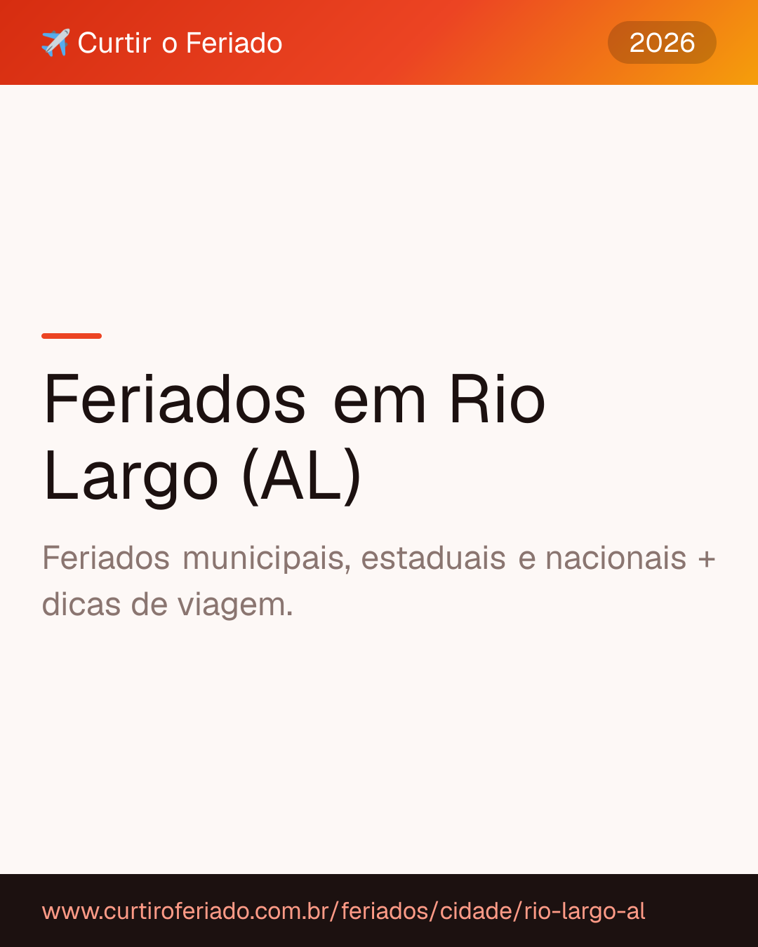 Feriados em Rio Largo (AL) — Curtir o Feriado (https://www.curtiroferiado.com.br/feriados/cidade/rio-largo-al)