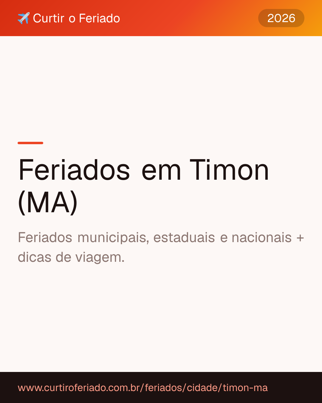 Feriados em Timon (MA) — Curtir o Feriado (https://www.curtiroferiado.com.br/feriados/cidade/timon-ma)